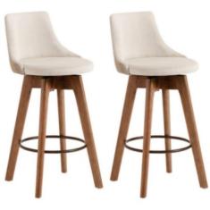 Imagem de Conjunto 2 Banquetas Copa Gourmet Design-Linho Bege