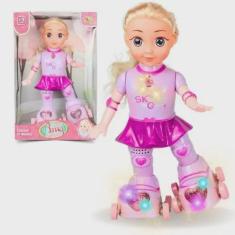 Imagem de Boneca Patinadora Infantil Com Luzes E Música Anda Patina Canta Dança