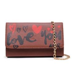 Imagem de Bolsa Feminina Clutch Pequena Flat Estampa Love Exclusiva - CM Shoes, 