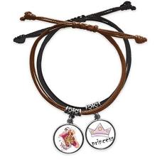 Imagem de DIYthinker Pulseira de couro com corrente de mão Art Pinto Flower amarela e rosa