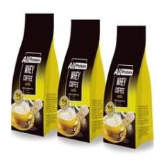 Imagem de 3 Pacotes de Whey Coffee - Café proteico VANILLA com whey protein - All Protein - 36 doses - 900g