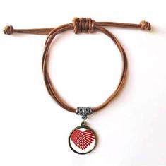 Imagem de DIYthinker Pulseira de couro em formato de coração vermelho para Dia dos Namorados Marrom Joia Presente