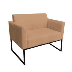 Imagem de Namoradeira Marisa Suede Base Industrial Metálica Preto