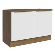 Imagem de Balcão De Pia 120 Cm 2 Portas Rustic/Branco Veludo Lux Madesa