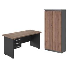 Imagem de Jogo Armario com Mesa de Computador Eslovénia Noce Preto