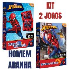 Imagem de Kit Jogo Da Memoria+Quebra Cabeça Homem Aranha Infantil - Loja Secom