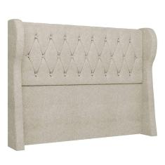 Imagem de Cabeceira Casal King Cama Box 195cm Malva I02 Bouclê Bege Mpozenato