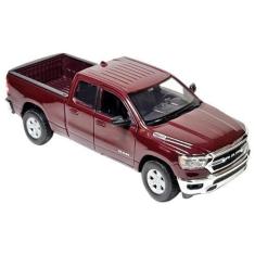 Imagem de Caminhonete Coleção Miniatura Dodge Ram Vinho Metal Welly 1:24