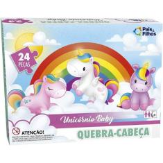 Imagem de Quebra Cabeça Unicórnio Baby 24 Peças Pais e Filhos