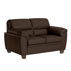 Imagem de Sofá 2 Lugares Sala de Estar Pés em Madeira Nauru Couro Tabaco - Gran Belo