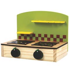 Imagem de Fogão Infantil Cooktop de Madeira 30x21x8cm - NewArt Toy`s