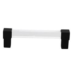 Imagem de Alça de Acrílico, Alças de Armário Transparente de Cristal Puxadores de Gaveta Elegantes Botões únicos Gaveta Guarda-roupa Furo único Porta Dourada Distância de Metal 96 Prata