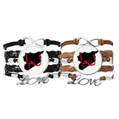 Imagem de DIYthinker Pulseira de couro com citação asiática Hope com alça de mão e pulseira de corda de presente duplo