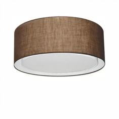 Imagem de Plafon Cilíndrico Duplo Md-3036 Tecido 50X25cm Bivolt Café