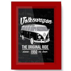 Imagem de Quadro Poster Vidro E Madeira Volkswagen Kombi 