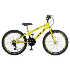 Imagem de Bicicleta Aro 24 Kls Sport Gold Freio V-Brake Mtb 21 Marchas, Amarelo 