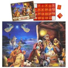Imagem de Quebra-cabeças do calendário do advento, presépio, 1000 peças