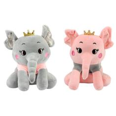 Imagem de Elefante Elegante Pelúcia Infantil Poliéster Bebê 2 Meses