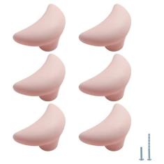 Imagem de Evionlin Puxadores de gaveta de cerâmica lua rosa em forma de armário puxadores de armário de desenho animado bonito decoração de ferragens de quarto para quarto de criança puxadores de cômoda