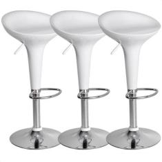 Imagem de Kit 03 Un Banquetas Giratória Alta Tulipa Lotus Assento Abs prime.offi