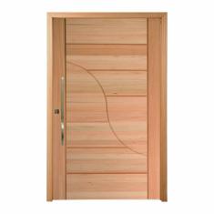 Imagem de Porta Pivotante Maciça 214x109cm Eucalipto Pm91 Sublime Cruzeiro Portas Marroml