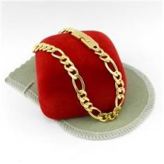 Imagem de Pulseira Masculina 21Cm 6Mm Largura Folheada Ouro Pl105