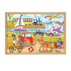 Imagem de Quebra Cabeça Meios De Transportes Base MDF 16 Peças