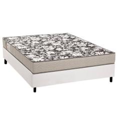 Imagem de Cama Box Casal: Colchão Espuma Ortobom Physical Ultra Resistente + Base CRC Courano White(138x188)
