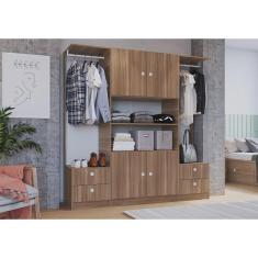 Imagem de Guarda Roupas Casal 4 Portas e 4 Gavetas e 2 cabideiros Closet Montana - Art In Móveis