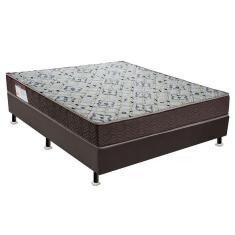 Imagem de cama box cori ii com colchão casal espuma d45 iso (18x128x188) marrom