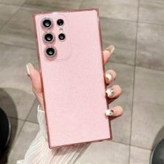 Imagem de Capa macia com glitter transparente para Samsung Galaxy S24 S23 Ultra S22 S21 Plus S20 FE A54 A34 A55 A52 A35 A53 A25 Capa de filme de câmera, rosa, para Samsung A35 5G