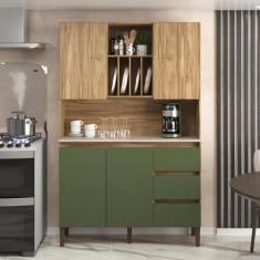 Imagem de Armário Kit Cozinha com 4 Portas, 3 Gavetas Ac4430 Carvalho Carvalho Oak/Arbo/Petra