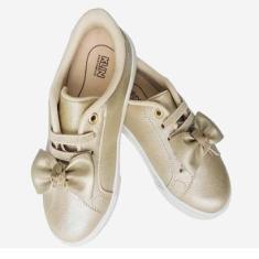 Imagem de Tênis Infantil Menina Klin Moon 225 Laço Dourado-Feminino