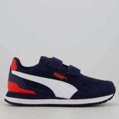 Imagem de Tênis Puma ST Runner V4 Mesh Juvenil Marinho e Branco-Unissex