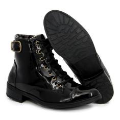 Imagem de Botinha Sneaker Fivela Feminina Cano Baixo Verniz-Feminino