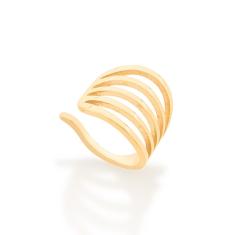 Imagem de Brinco Rommanel Banhado Ouro Piercing Pressão Com Aros Abertos 526608