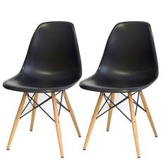 Imagem de Kit 02 Cadeiras Decorativas Eiffel Charles Eames F03  com Pés de Madeira - Lyam Decor