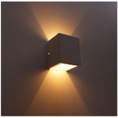 Imagem de Kit 3 Arandelas 2 fachos branca + 3 lâmpadas led g9 5w 3000k para parede muro externa e interna st678