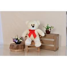 Imagem de Urso De Pelúcia Peludo 90cm Antialérgico Com Laço - Essencia Enxovais,