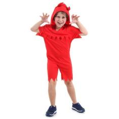 Imagem de Fantasia Infantil Diabinho Vermelho com Capuz Halloween - Diversos, Un