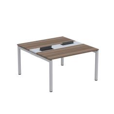 Imagem de Mesa Plataforma Dupla com Pé de Aço para Coworking 130X140/2P PDC13/14/2P Walnut/Cinza