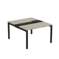 Imagem de Mesa Plataforma Dupla com Pé de Aço para Coworking 110X140/2P PDC11/14/2P Nogueira Casablanca/Preto
