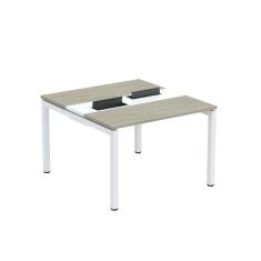 Imagem de Mesa Plataforma Dupla com Pé de Aço para Coworking 110x120 Pdc11/12/2p Nogueira casblanca/Branco