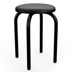 Imagem de Banqueta Baixa Empilhável Em Aço Maviê Sintético Preto - Mpozenato