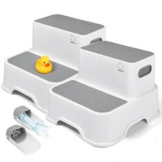 Imagem de Banqueta infantil Harwaya para pia de banheiro, pacote com 2 unidades,