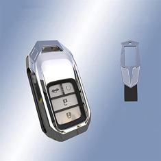 Imagem de TPHJRM Tampa da chave da chave do carro em liga de zinco, adequado para Honda CRV Odyssey Accord 2013-2017 Chaveiro de proteção da chave do carro