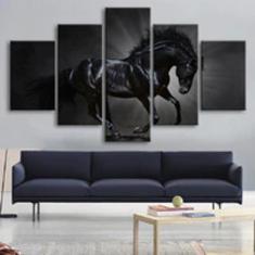 Imagem de Quadro Decorativo Mosaico De 5 Peças Cavalo  Brilho
