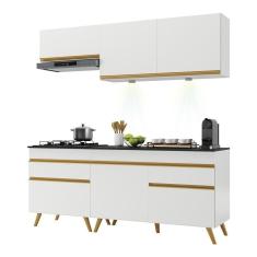 Imagem de Armário De Cozinha Compacta 190cm V2030 Branco Dourado
