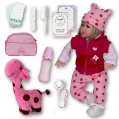 Imagem de Boneca Princesa Infantil Reborn Loira Silicone Grande Luxo