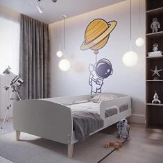 Imagem de Cama Montessoriana Solteiro Jardim com Proteção Movelbras Branco/fumê